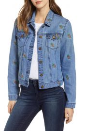 Tinsel Floral Embroidered Denim Jacket   Nordstrom at Nordstrom